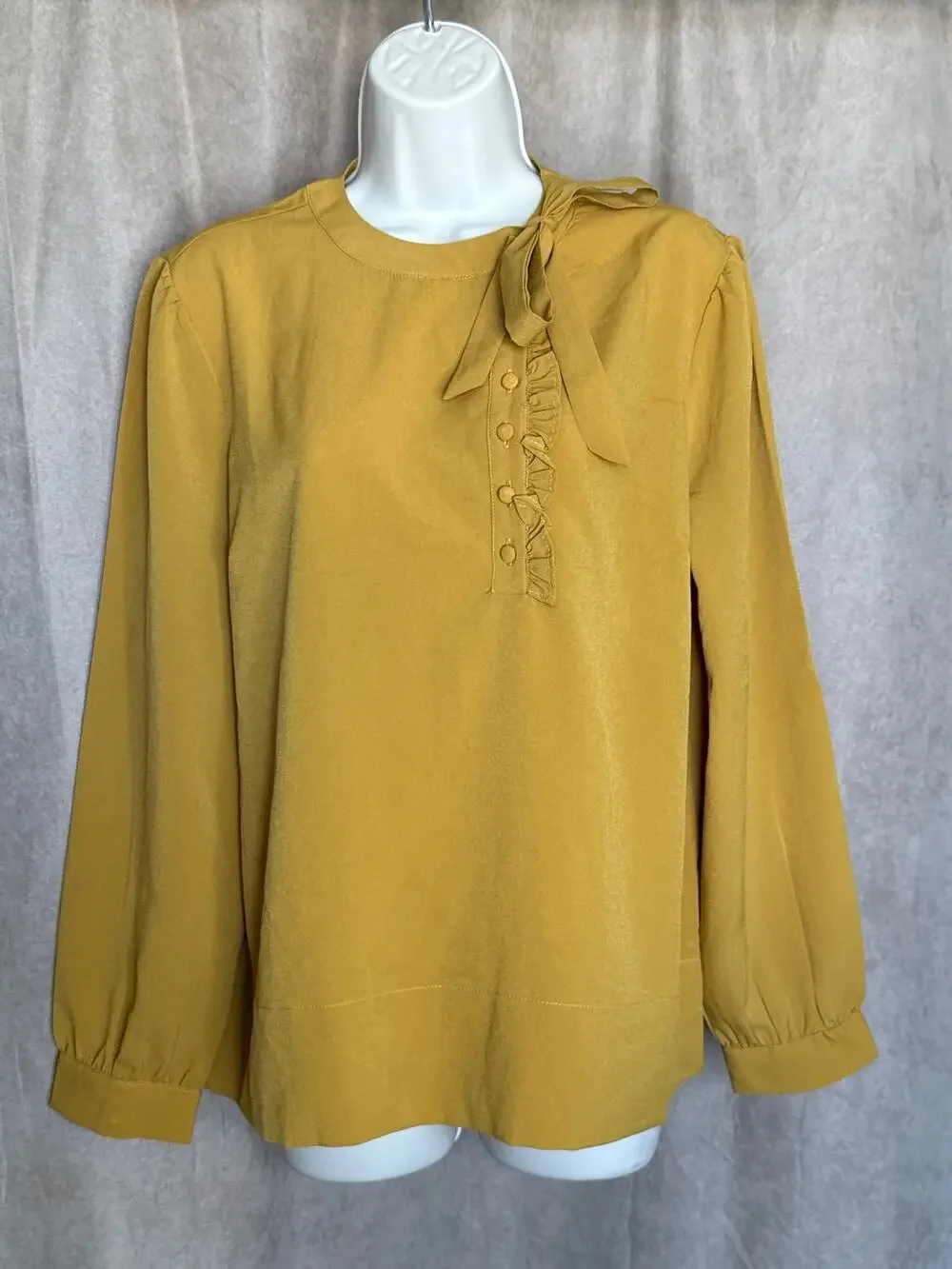 Tulip B Unique Vintage Mustard Long Sleeve Blouse M